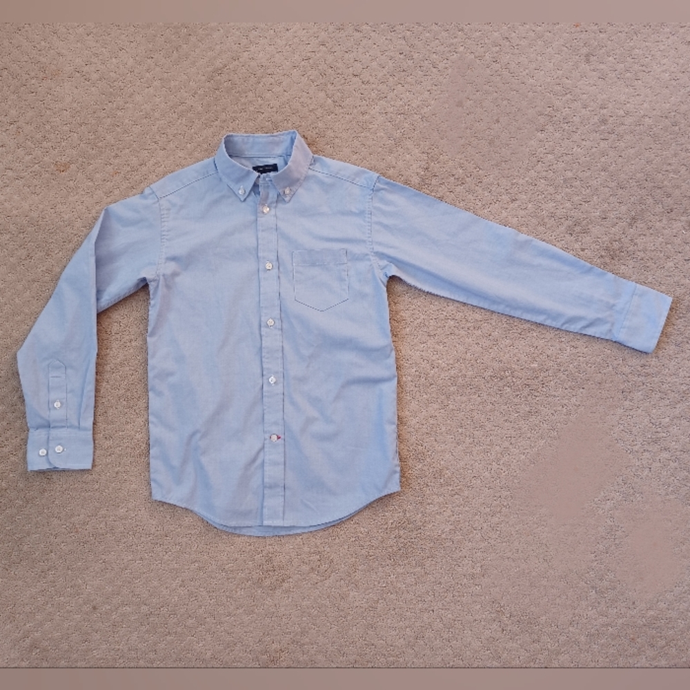Boy's Tommy Hilfiger Oxford Button Down Shirt - Light Blue (Size 10)